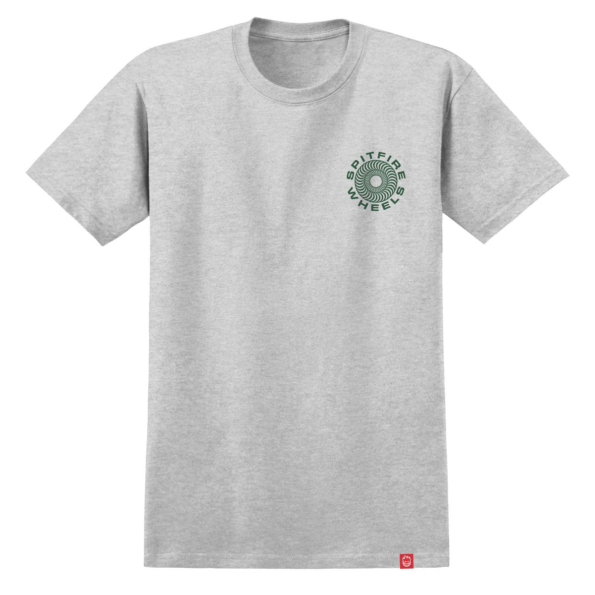 Spitfire Classic '87 Swirl Fill T-Shirt - Ash Grey/Dark Green/White Prints image 2