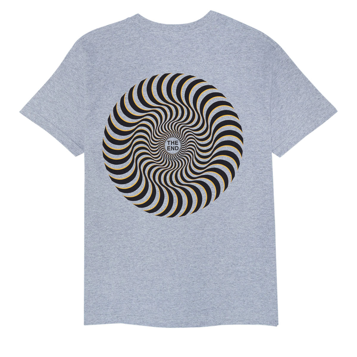 Spitfire Classic Swirl Overlay T-Shirt - Heather Grey/Black/Gold Prints image 1