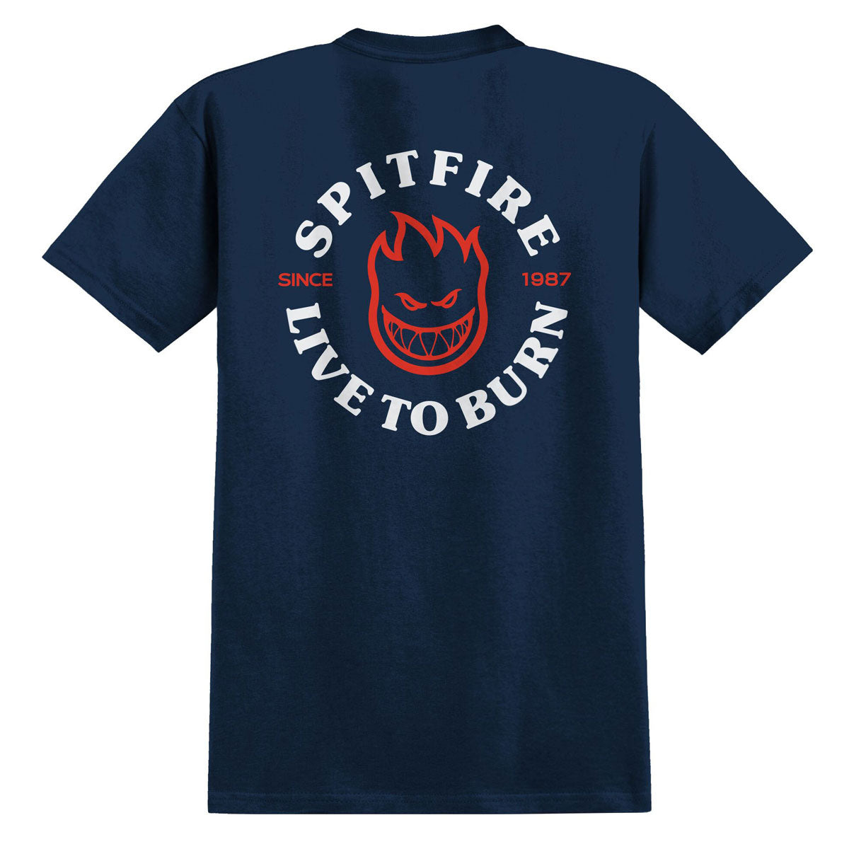 Spitfire Live To Burn Classic T-Shirt - Navy/Red/White Prints image 1