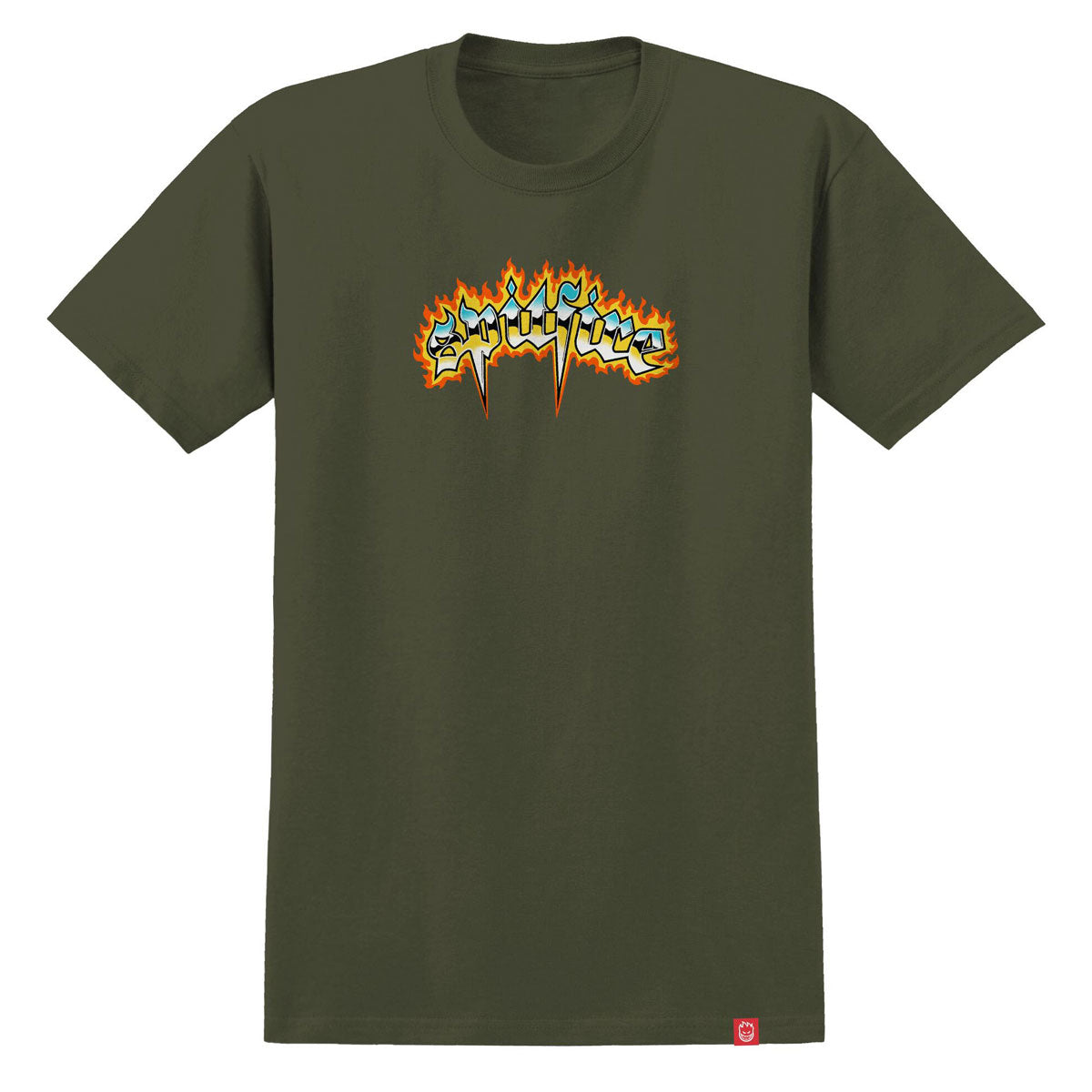 Spitfire Chrome Venom T-Shirt - Military Green/Multi Color Prints image 1