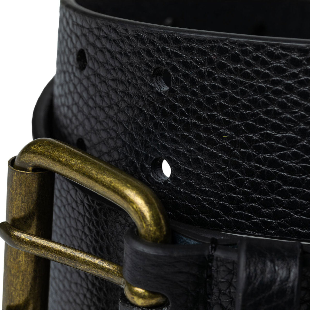 Spitfire Bighead Leather Belt - Black Pebble Grain/Antique Brass image 2