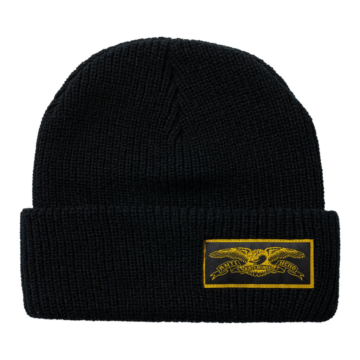 Anti-Hero Stock Eagle Label Beanie - Black/Mustard image 1