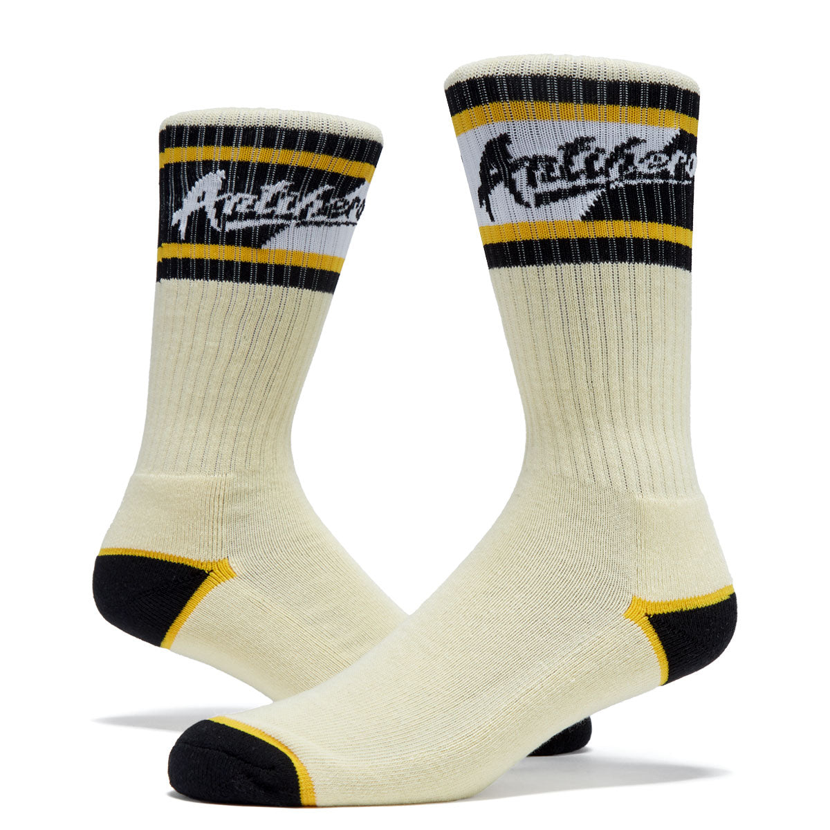 Anti-Hero Scratch Socks - Cream/Yellow/Black image 2