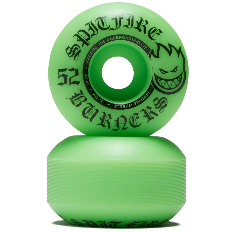 Spitfire Burner 99du Green Skateboard Wheels - Green - 52mm