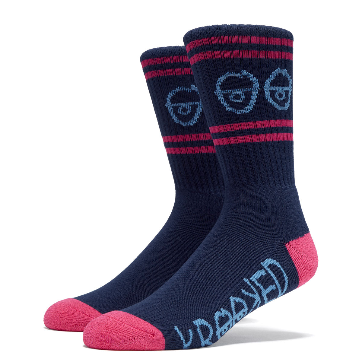 Krooked Eyes Socks - Navy/Blue/Magenta image 1