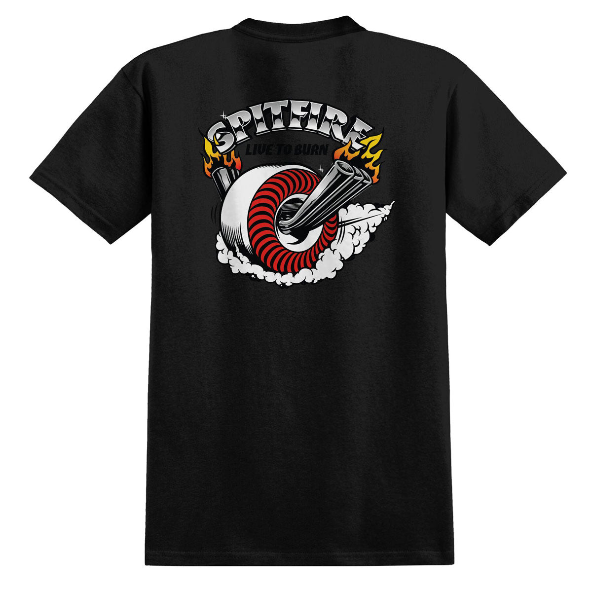 Spitfire Burnout Pocket T-Shirt - Black/Multi Color Prints image 1
