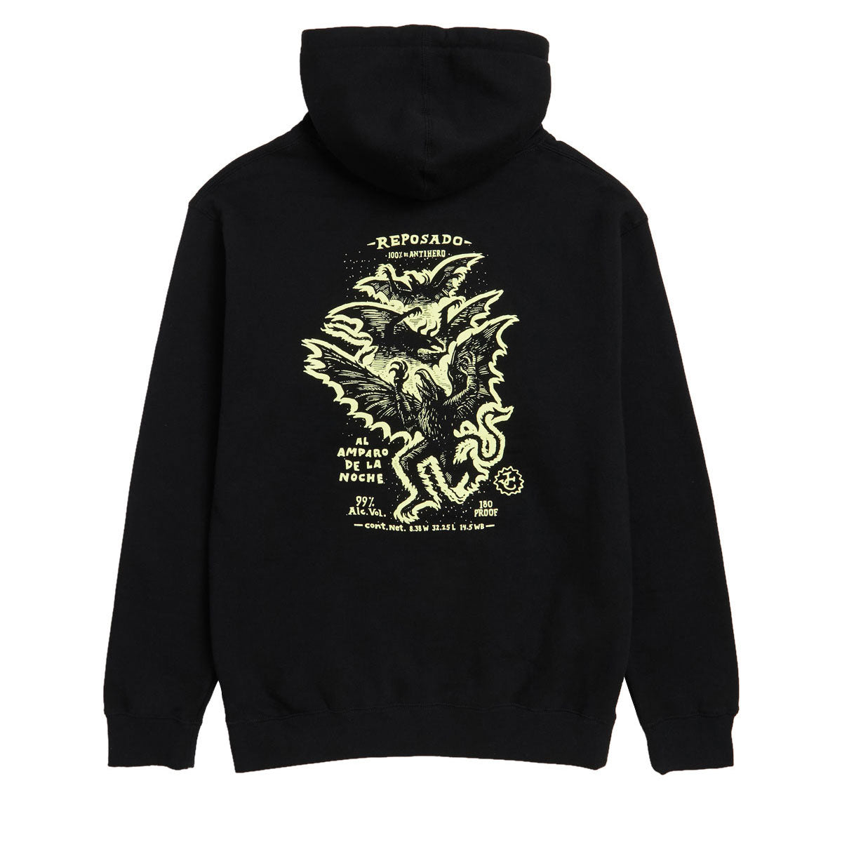 Anti-Hero Carnales Reposado Hoodie - Black/Pale Yellow Prints image 2