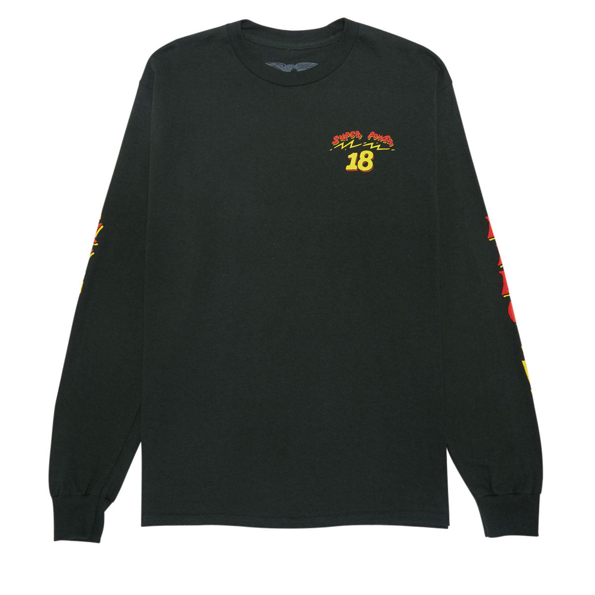 Anti-Hero Superpower18 Long Sleeve T-Shirt - Forest/Yellow/Red Prints image 1