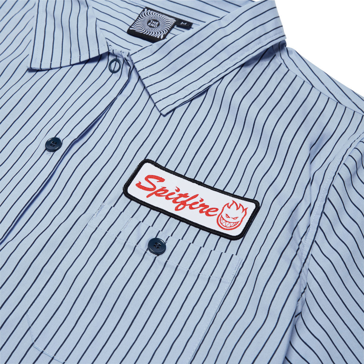 Spitfire Chrome Venom Shirt - Light Blue/Navy Stripe image 3
