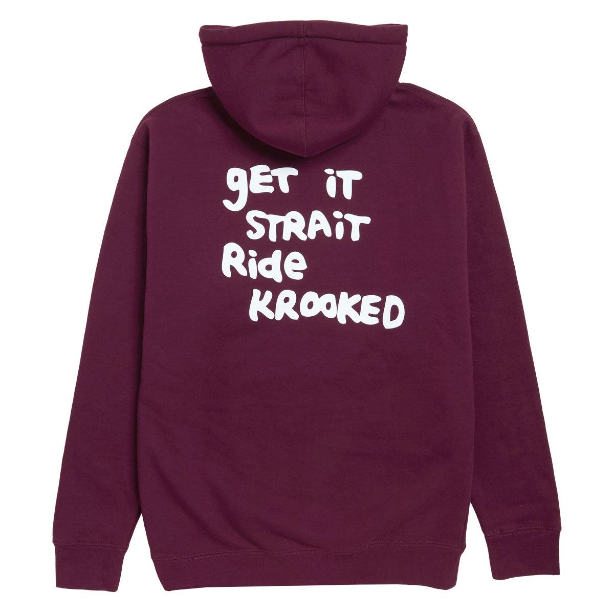 Krooked Strait Eyes Zip Up Hoodie - Maroon/Black/White Prints image 2