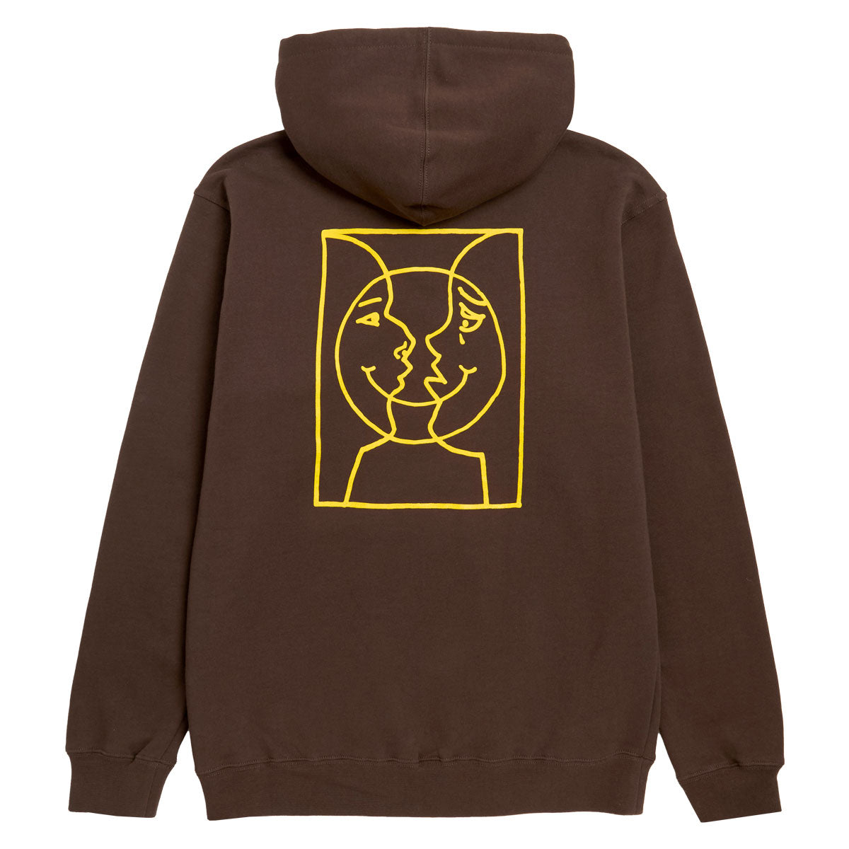 Krooked Moonsmile Raw Hoodie - Brown/Yellow Prints image 1