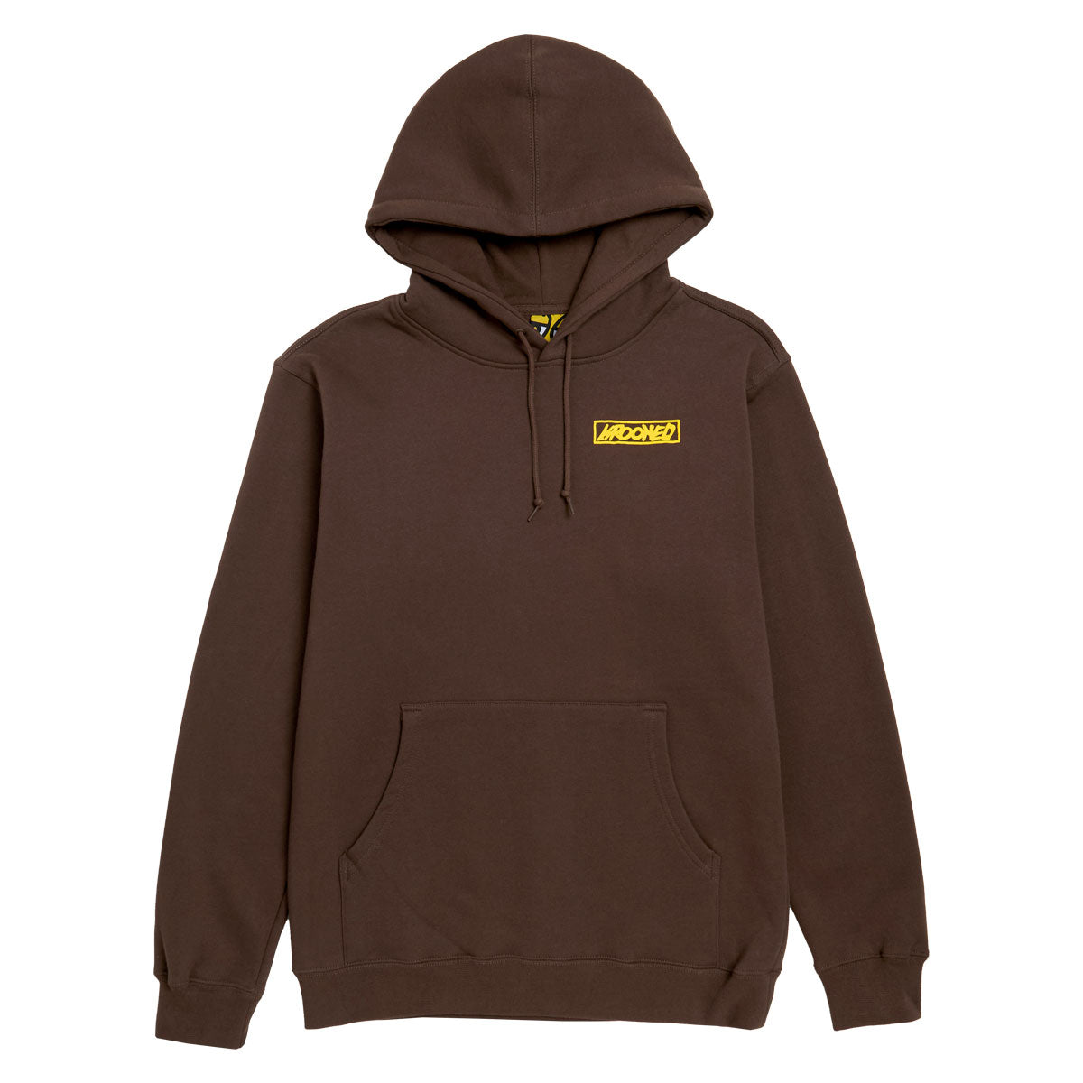 Krooked Moonsmile Raw Hoodie - Brown/Yellow Prints image 2