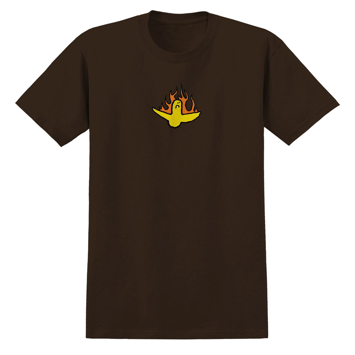 Krooked Fire Bird T-Shirt - Dark Chocolate/Multi Color Print image 1