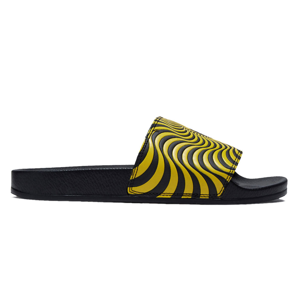 Spitfire Bighead Swirl Slide Sandals - Black/Yellow image 1