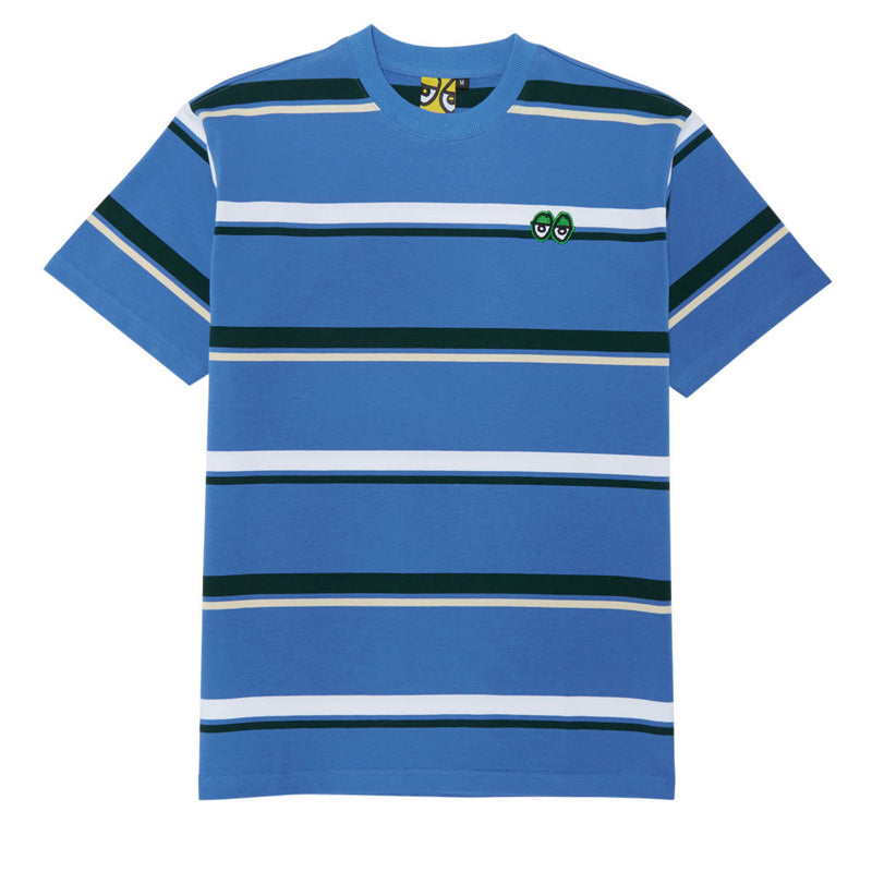 Krooked Eyes Emb Stripe T-Shirt - Multi Color/Green