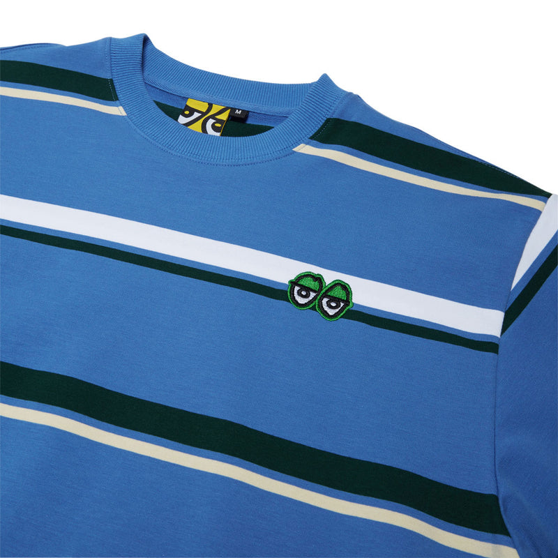 Krooked Eyes Emb Stripe T-Shirt - Multi Color/Green