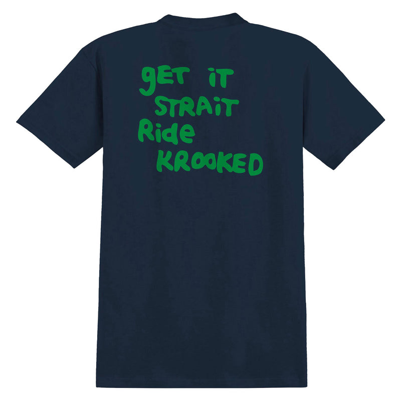 Krooked Strait Eyes T-Shirt - True Navy/Green/Black