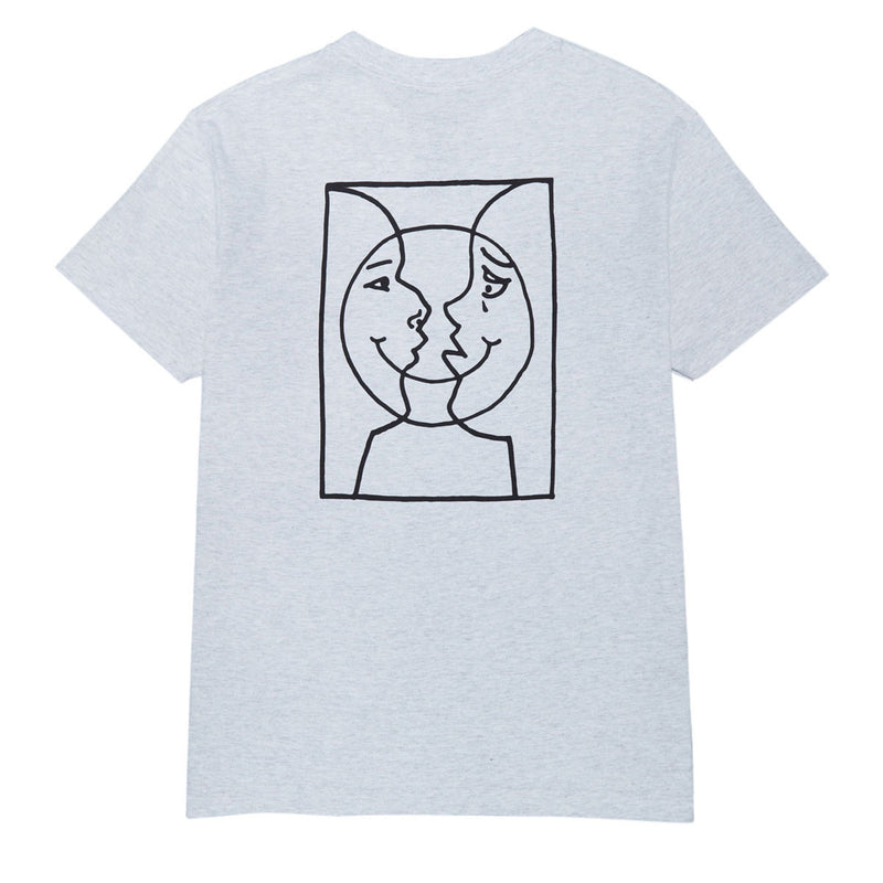 Krooked Moonsmile Raw T-Shirt - Ash Grey/Black