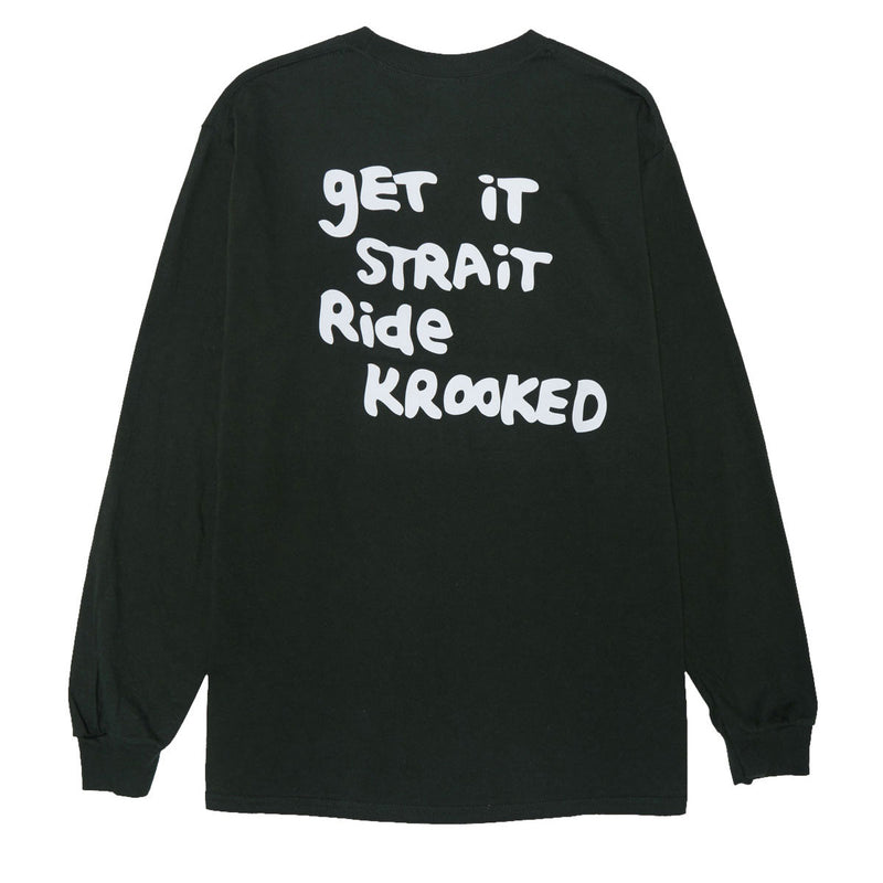 Krooked Strait Eyes Long Sleeve T-Shirt - Forest Green/Black/White