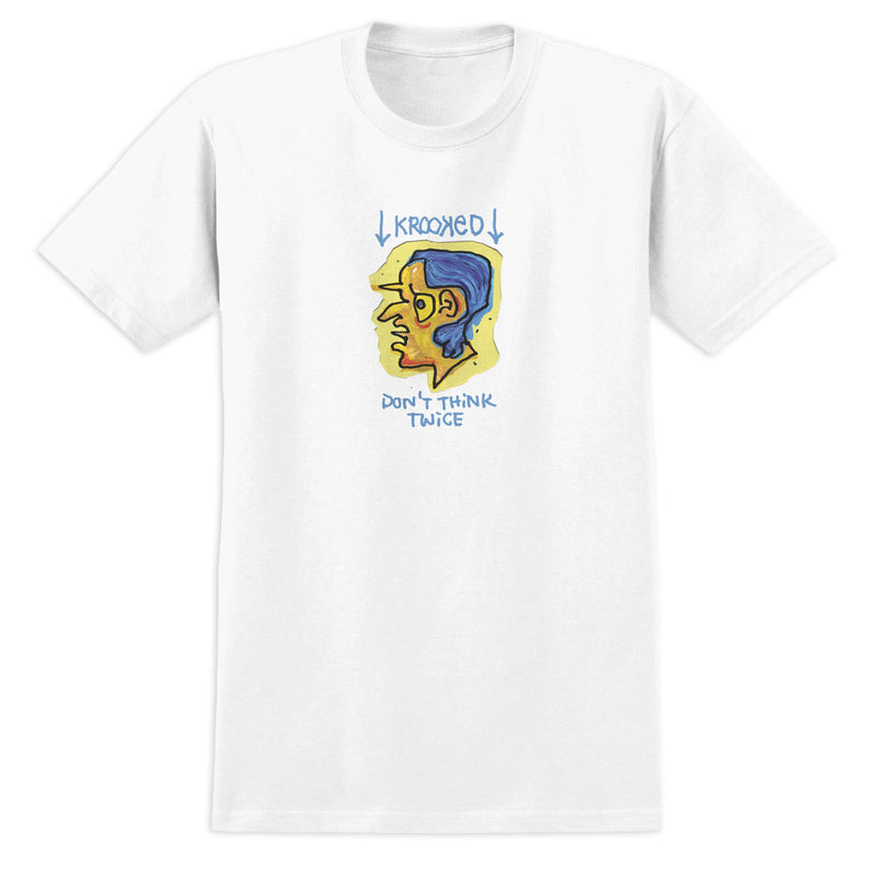 Krooked Blue Thinker T-Shirt - White