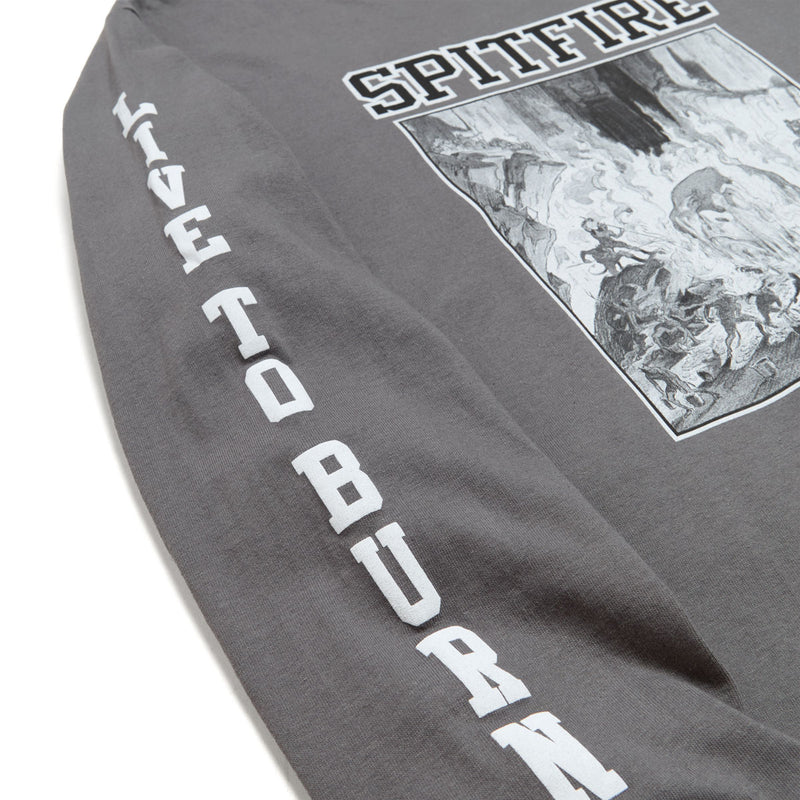 Spitfire Inferno Long Sleeve T-Shirt - Charcoal/Black/White