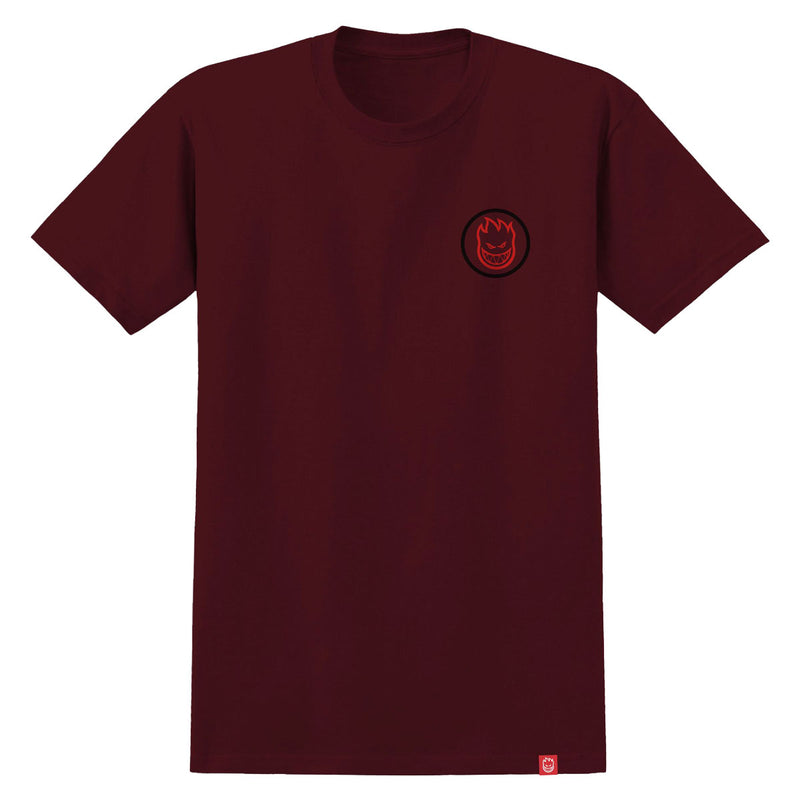 Spitfire Classic Swirl Overlay T-Shirt - Burgundy/Red/Black