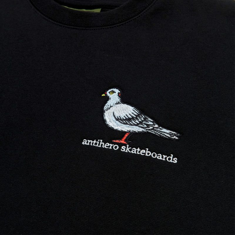 Anti-Hero Lil Pigeon Emb Sweatshirt - Black/Multi Color Embroidery