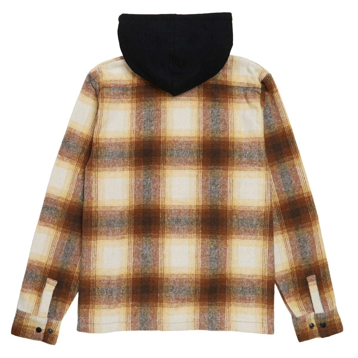 Krooked Double Ok Hooded Long Sleeve Shirt - Brown/Tan Plaid/Multi Color Patch image 2