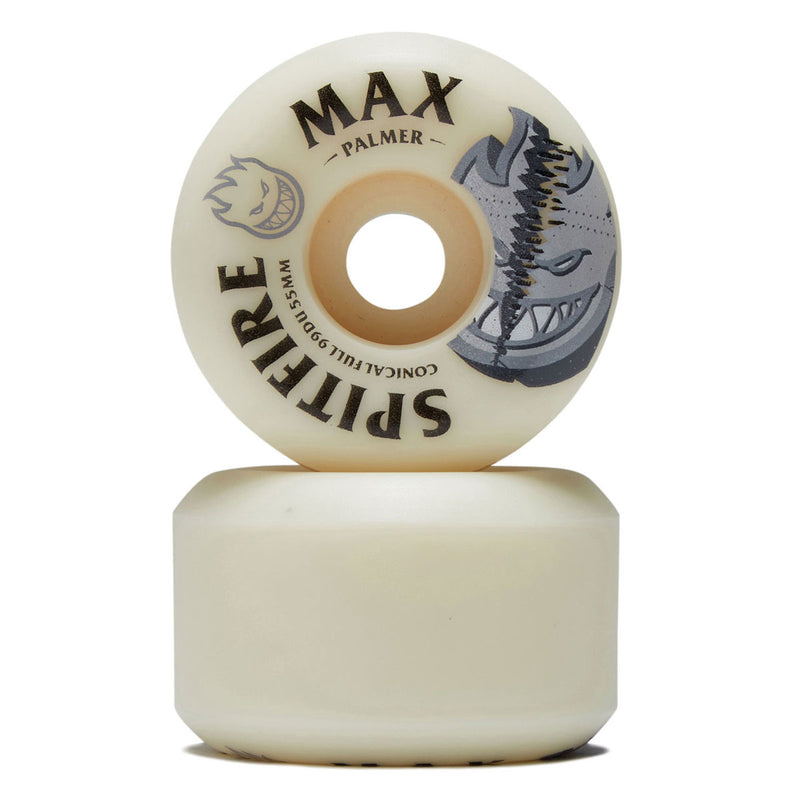 Spitfire F4 99d Max Palmer Burn Squad Conical Full Skateboard Wheels - Natural - 55mm