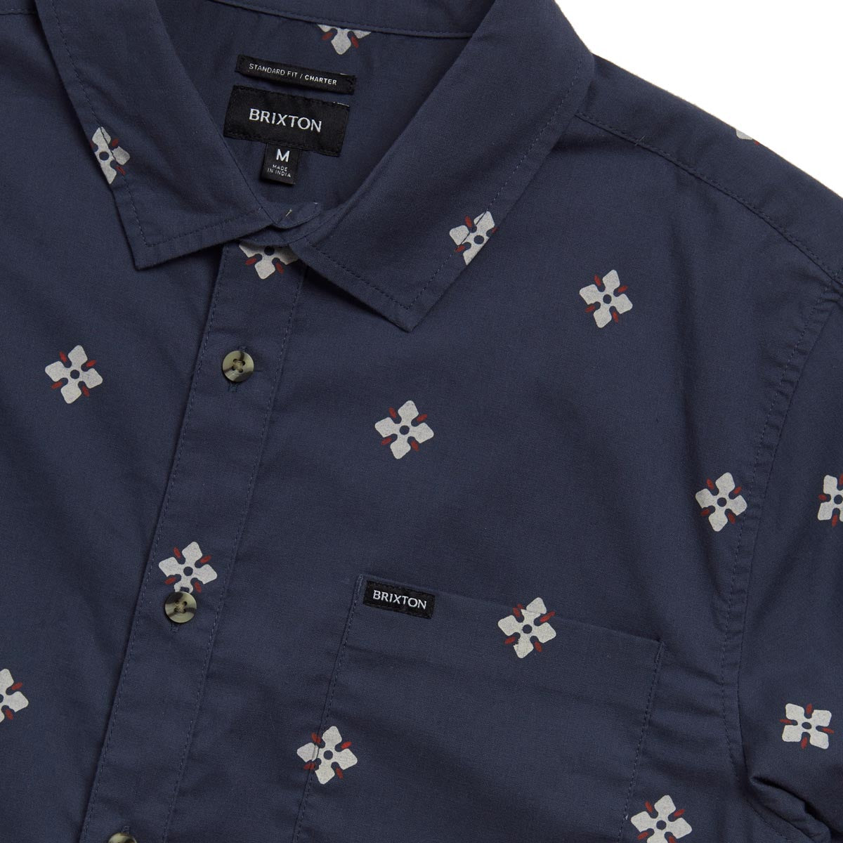 Brixton Charter Shirt - Ombre Blue Bandana Floral image 3