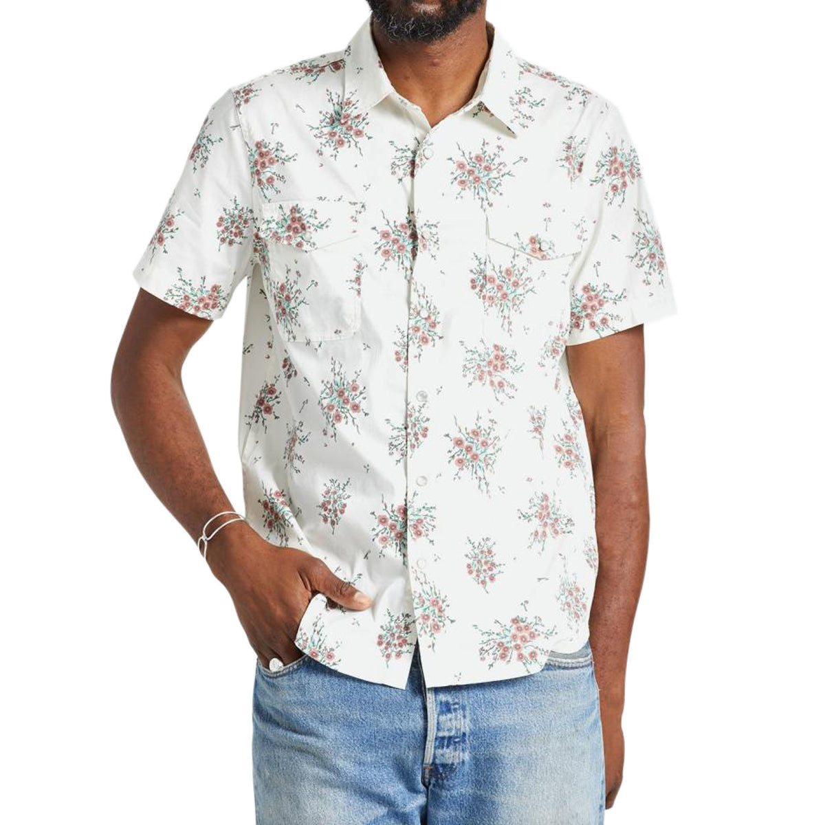 Brixton Wayne Shirt - Off White Wild Floral image 1