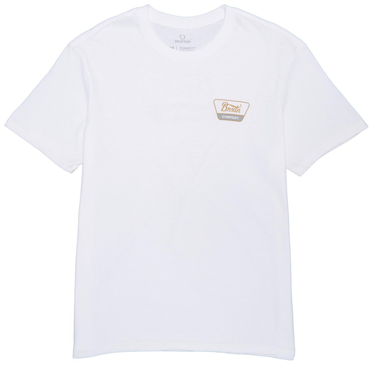 Brixton Linwood T-Shirt - White/Brass/Smoke image 2