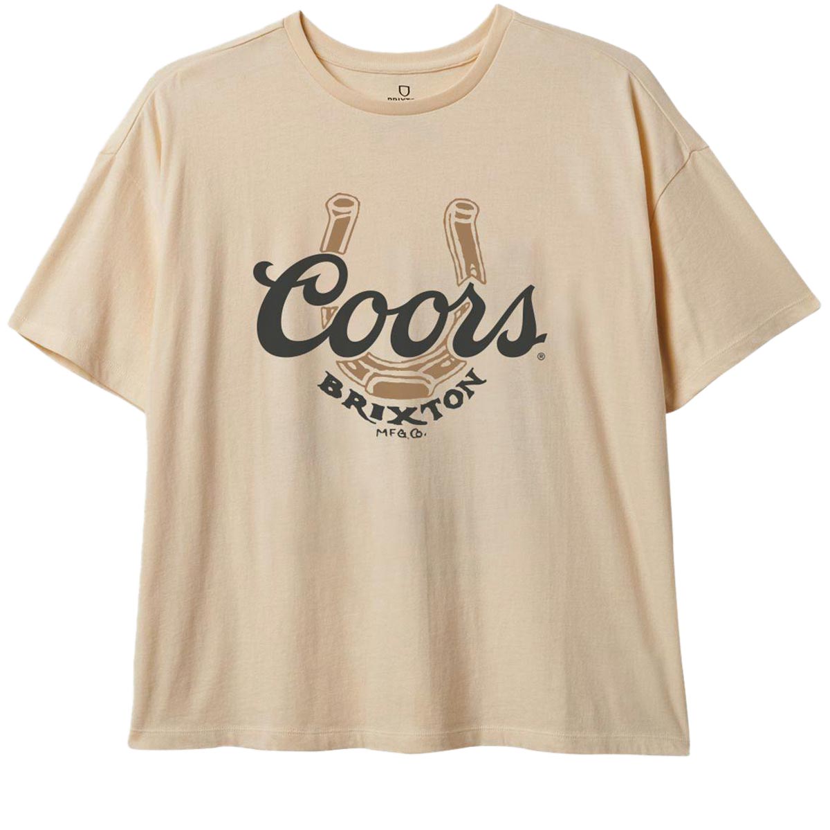 ★ブリクストン BRIXTON x Coors Tシャツ 関税込★ Brixton x Coors Womens Luck Oversized Bf T-Shirt - Washed