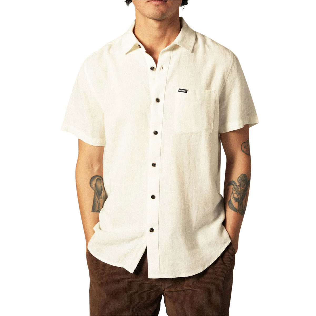 Brixton Charter Organic Cotton Shirt - Egret White image 2