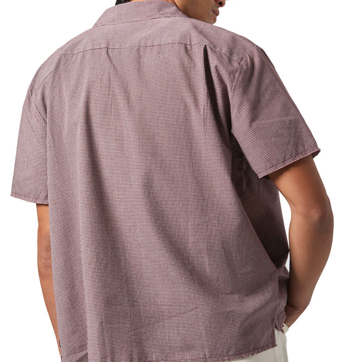 Brixton Cru Micro Plaid Shirt - Cordovan Red Micro Plaid image 2