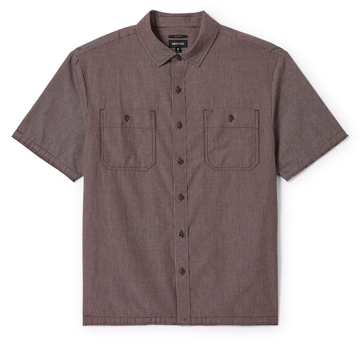 Brixton Cru Micro Plaid Shirt - Cordovan Red Micro Plaid image 4