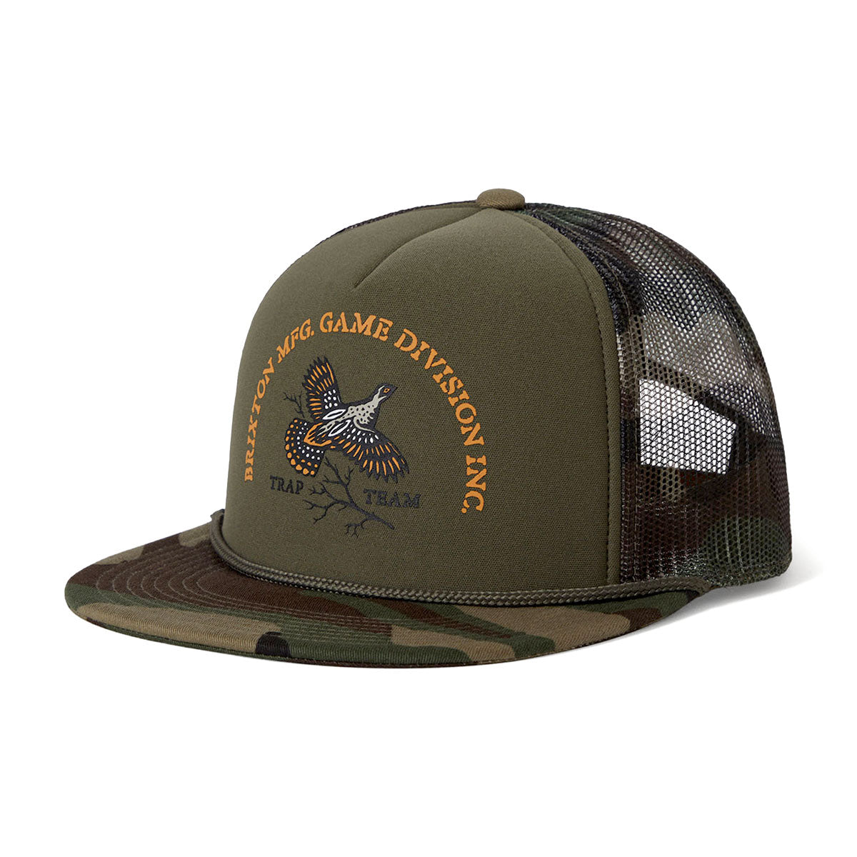 Brixton Game Np Hp Trucker Hat - Camo/Olive/Camo image 1