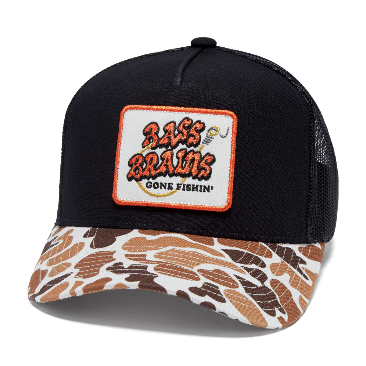 Brixton Bass Brains Gf Mp Trucker Hat - Camo/Black image 1