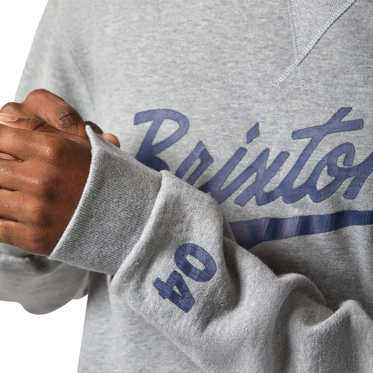 Brixton The League Broken In Sweatshirt - Heather Grey image 3
