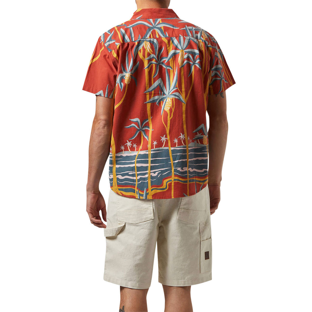 Brixton Charter Print Shirt - Dark Red Scenic Trip image 3