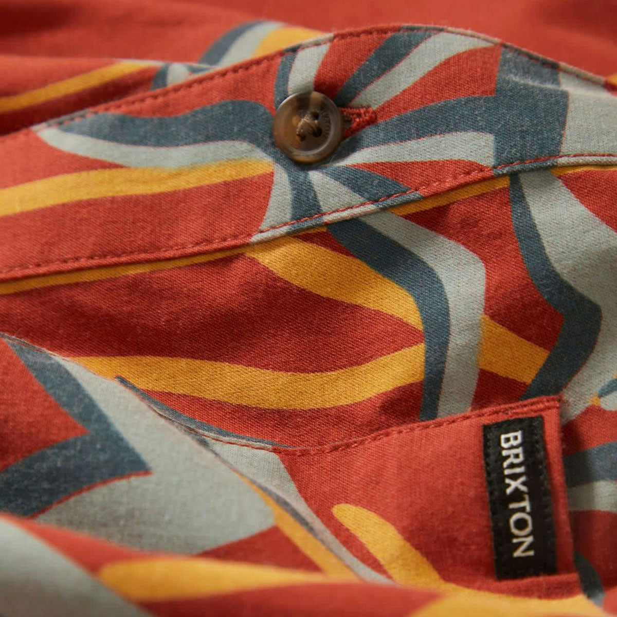 Brixton Charter Print Shirt - Dark Red Scenic Trip image 5