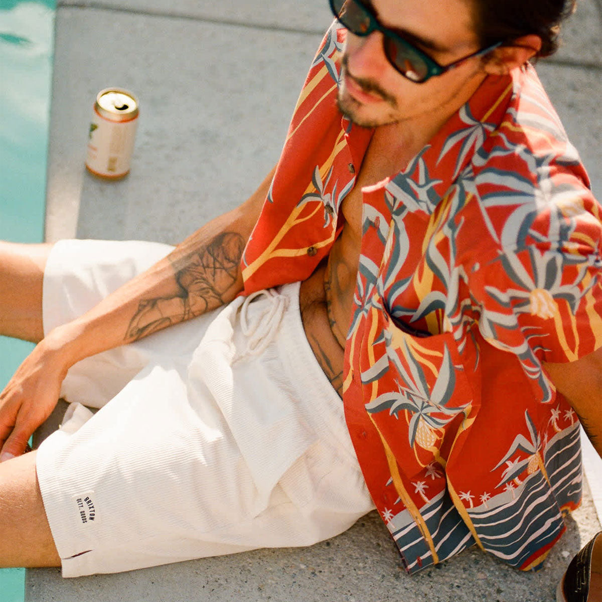 Brixton Charter Print Shirt - Dark Red Scenic Trip image 6