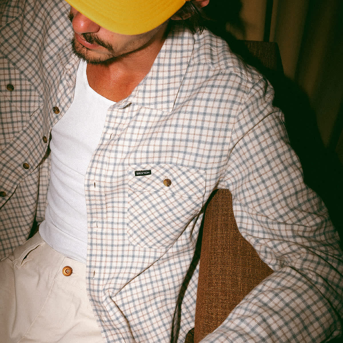 Brixton Bowery Lightweight Ultra Flannel Shirt - Whitecap/Basalt image 6