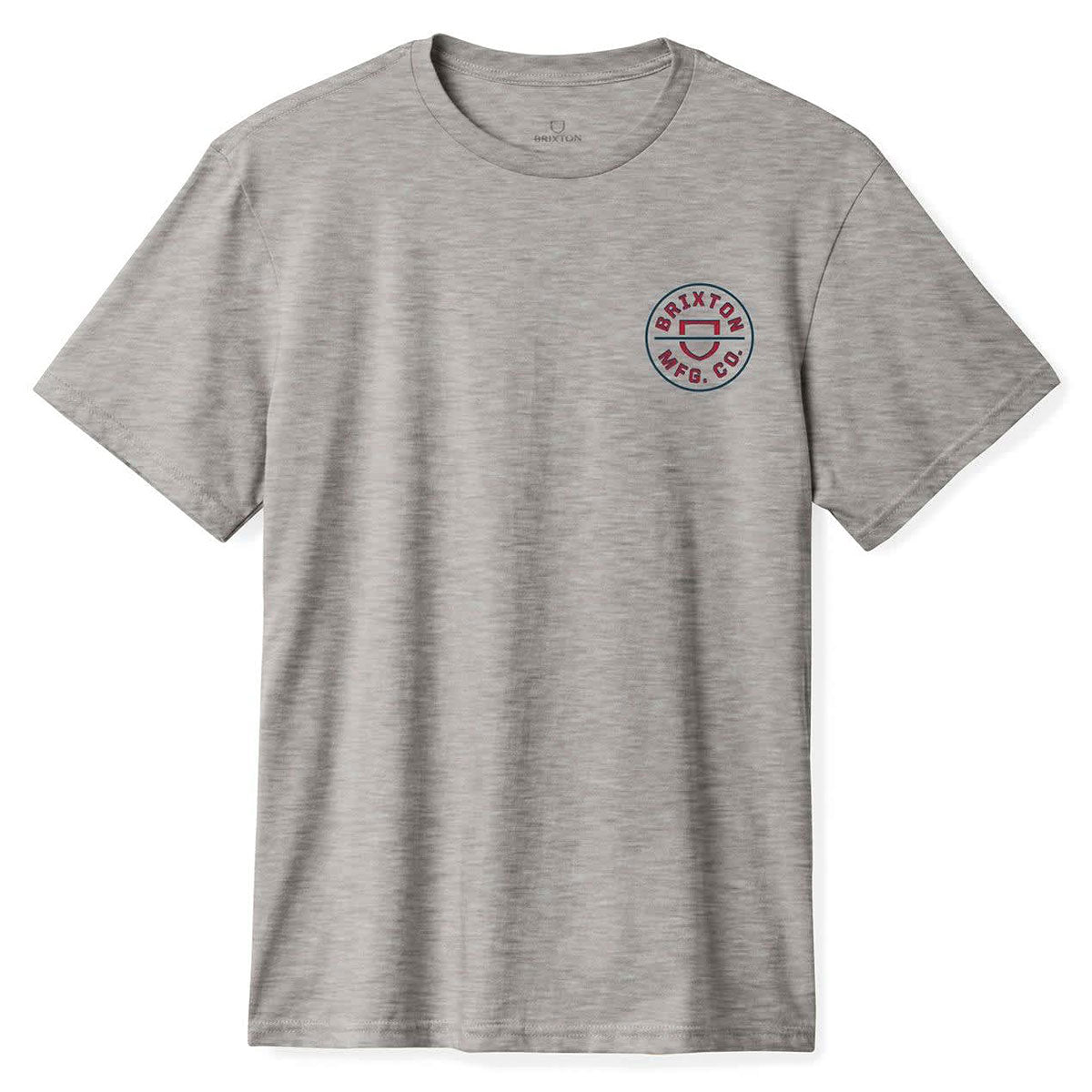 Brixton Crest II T-Shirt - Heather Grey/Navy/Dark Red image 1