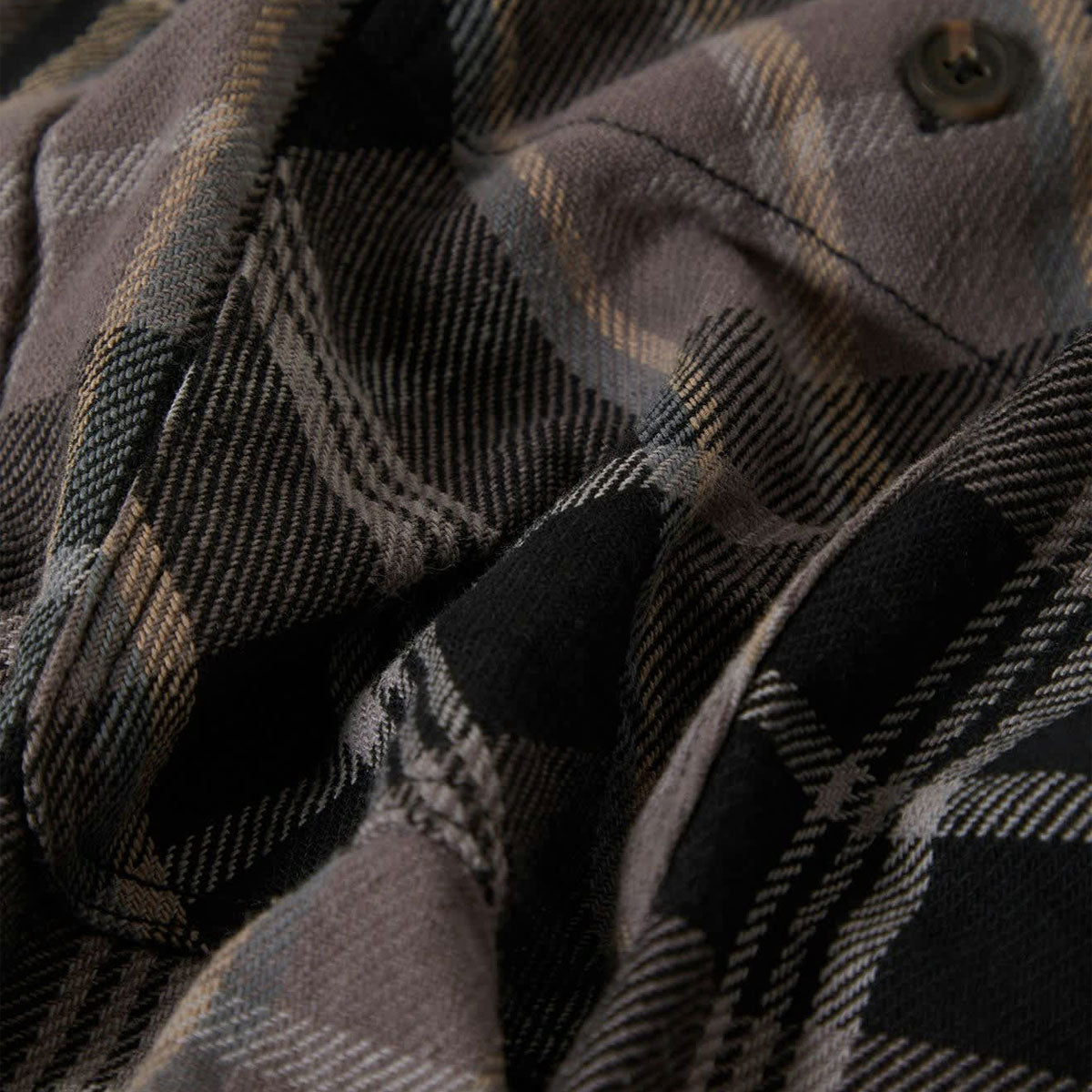Brixton Vintage Wash Flannel Shirt - Black/Charcoal Beige/Slate image 6