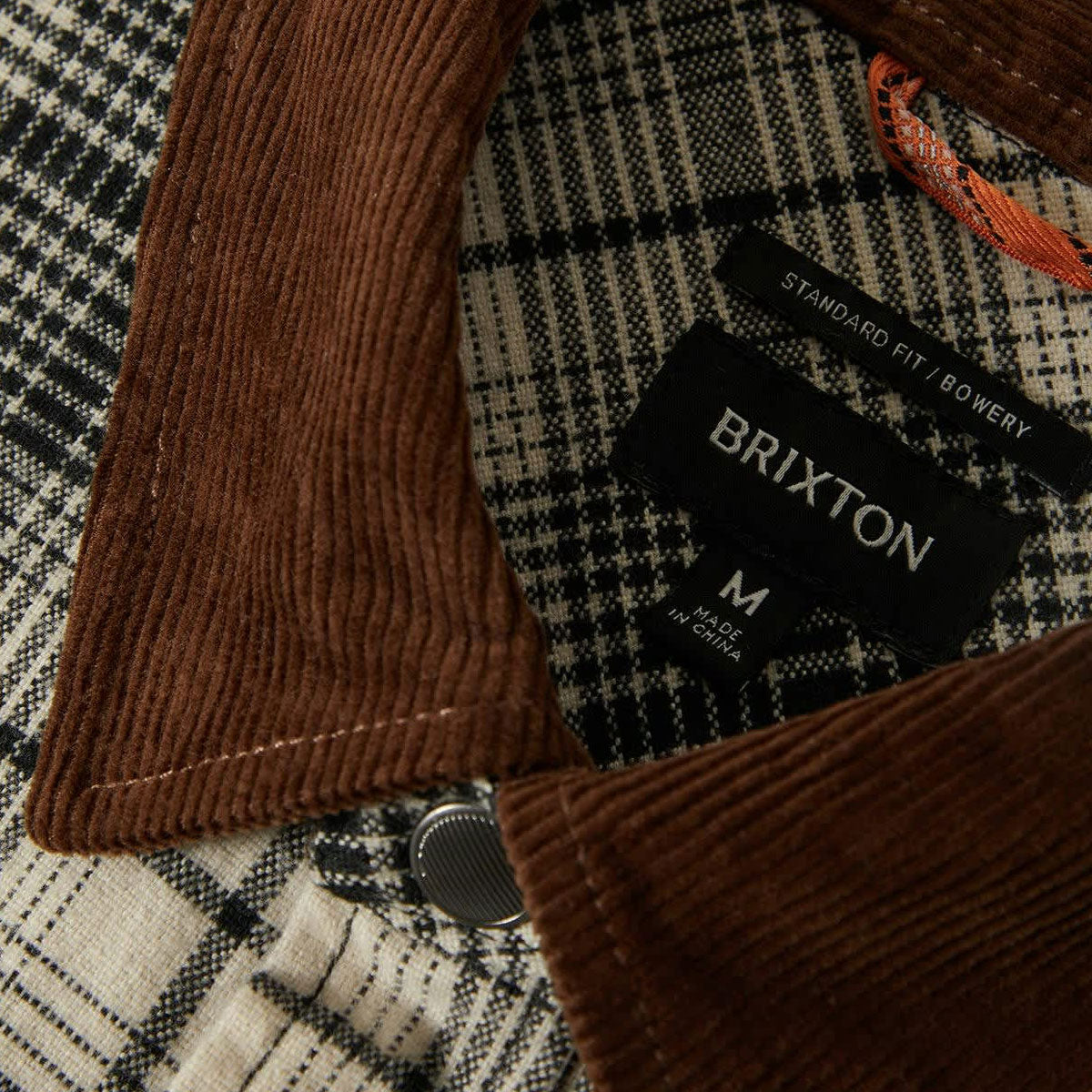 Brixton Builders Bowery Perf Flannel Shirt - Off White/Black image 6