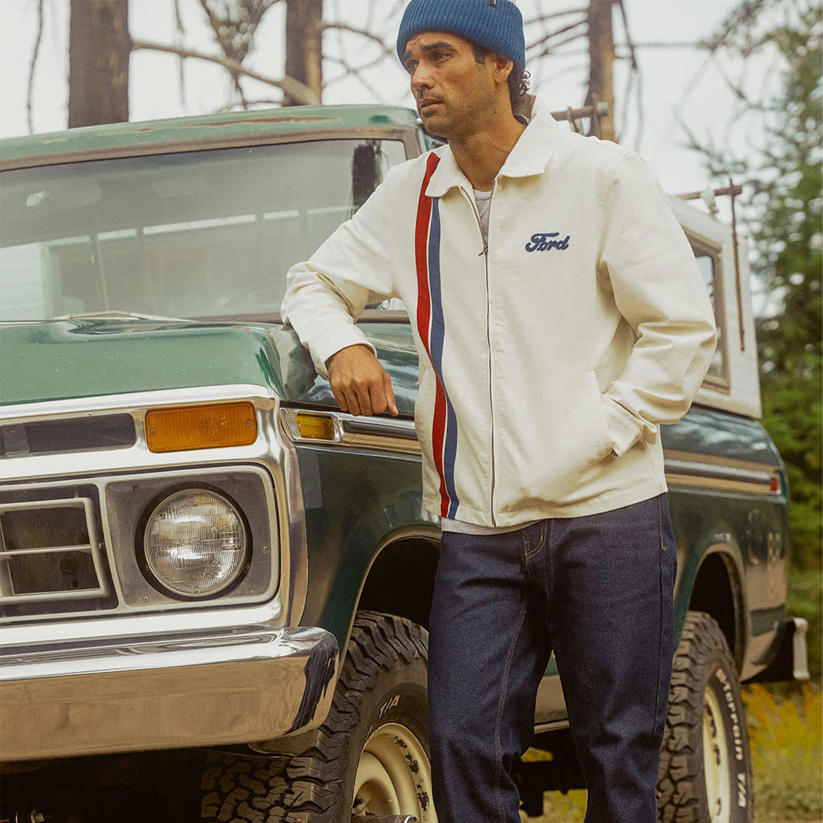 Brixton x Ford Number One Garage Jacket - Wimbleton White image 6