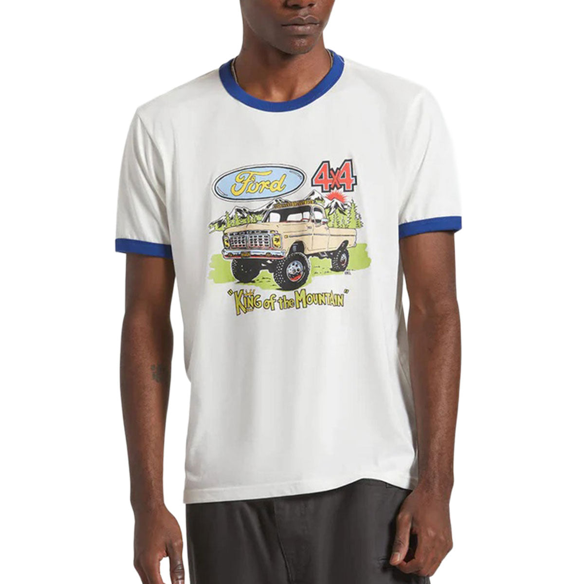 Brixton x Ford King Of The Mtns Ring T-Shirt - Wimbleton White image 2