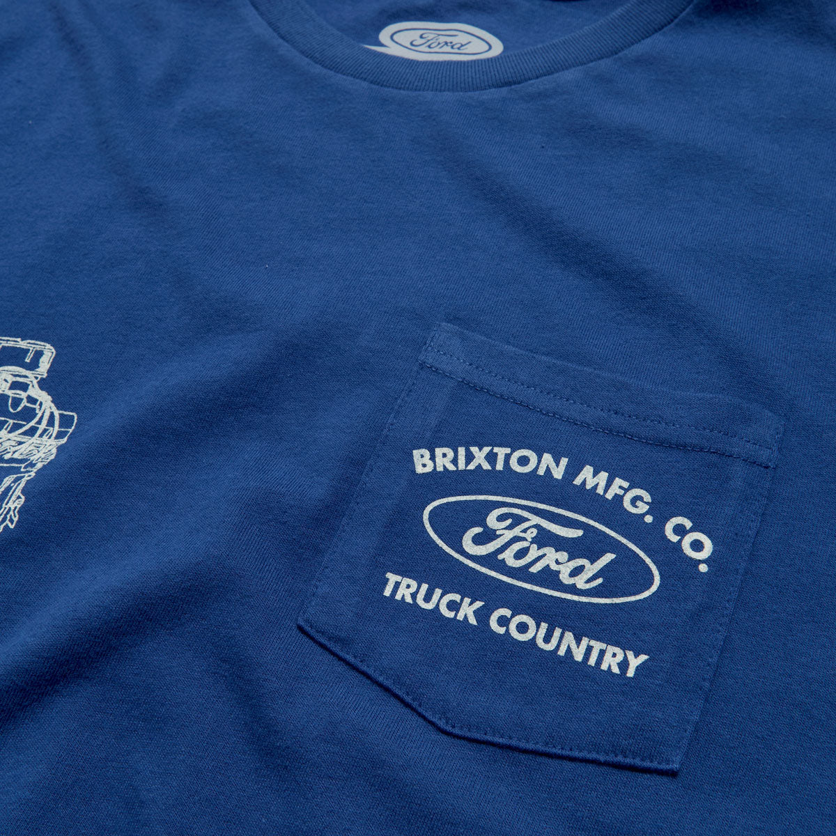 Brixton x Ford Built Tough Long Sleeve T-Shirt - Ford Blue image 3