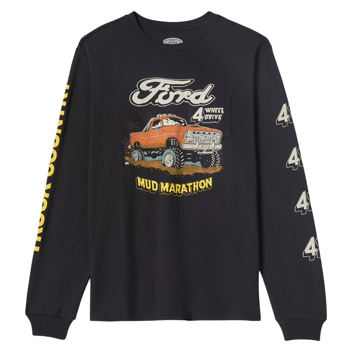 Brixton x Ford Mud Marathon Long Sleeve T-Shirt - Burnt Rubber image 1